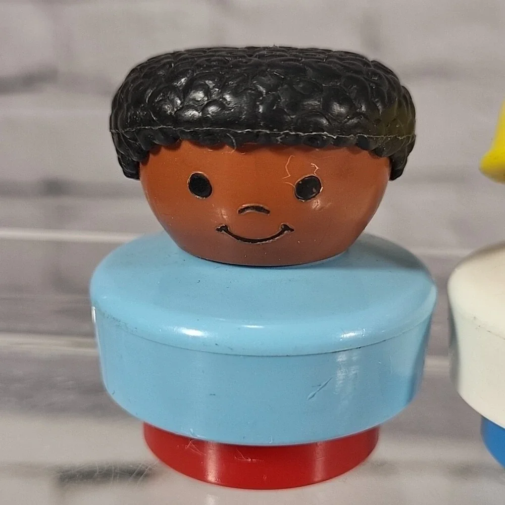 Vintage‎ Fisher-Price Little People Chunky Figures With Cars Lot of 5Pcs